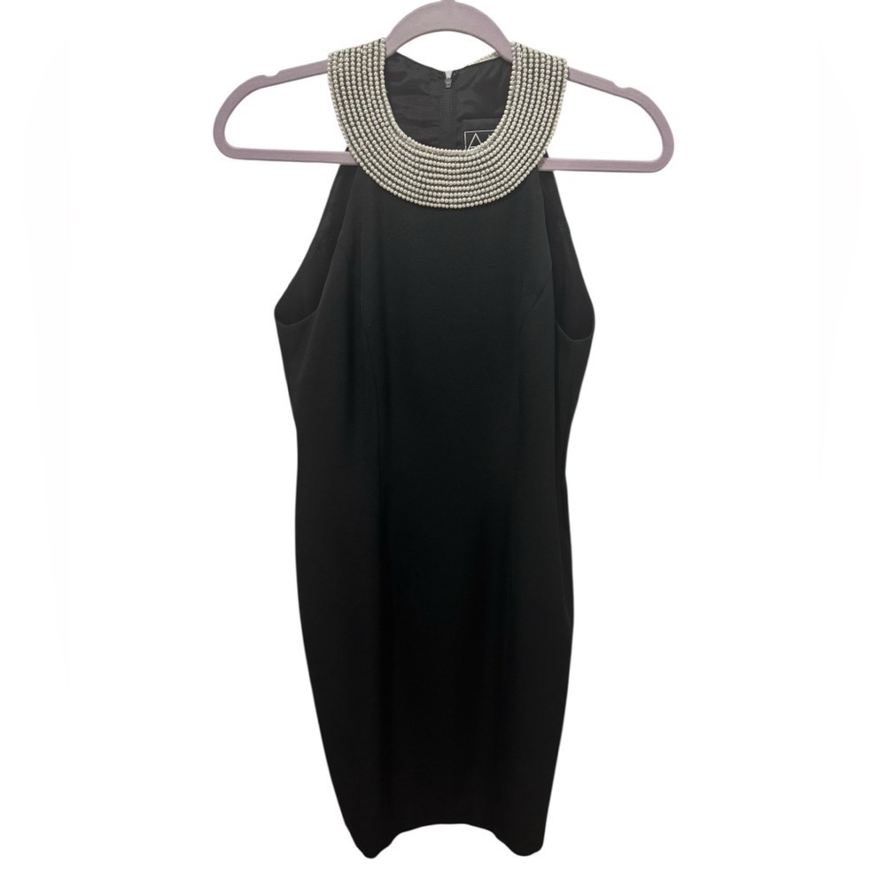 Alex Evenings Black Faux Pearl Sheath Dress Size 4 - Picture 2 of 5